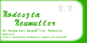 modeszta neumuller business card